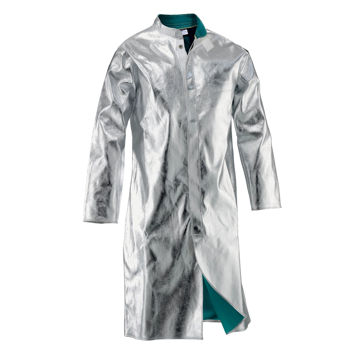 Cappotto alluminizzato ignifugo Hotworks modello V2KAF, progettato per offrire protezione avanzata contro alte temperature e calore radiante, ideale per ambienti industriali ad alto rischio termico.
